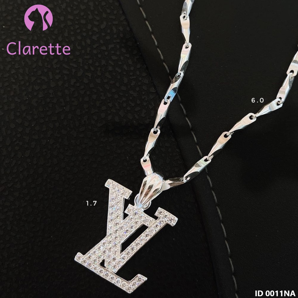 Mặt dây chuyền bạc LV cho nam nhiều kích cỡ Clarette 0011NA