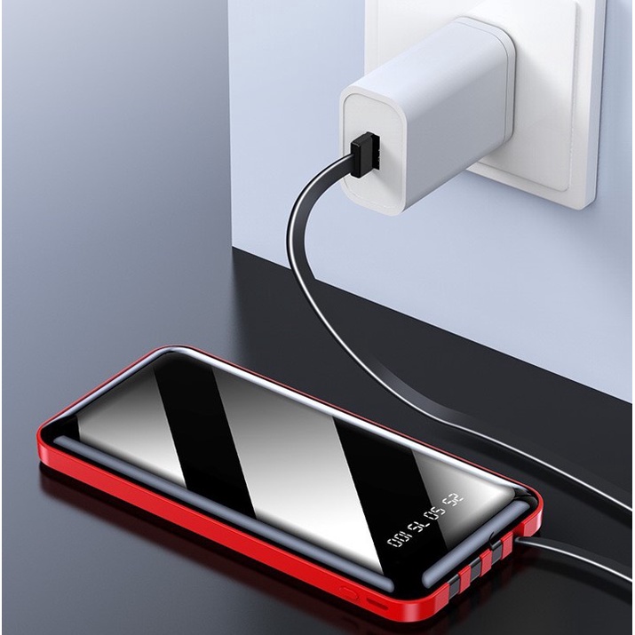 Sạc Dự Phòng 10000mAh kèm dây sạc nhanh siêu mỏng nhỏ gọn cao cấp giá rẻ ChiChi PDP01