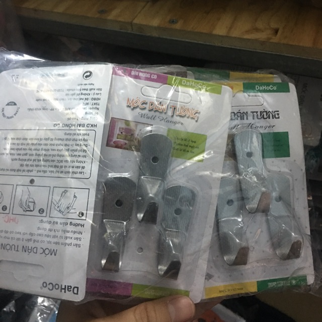 Combo 10 vỉ móc dán tường inox loại 2cái hoặc 3cái hÀng việt Nam loại nhỏ