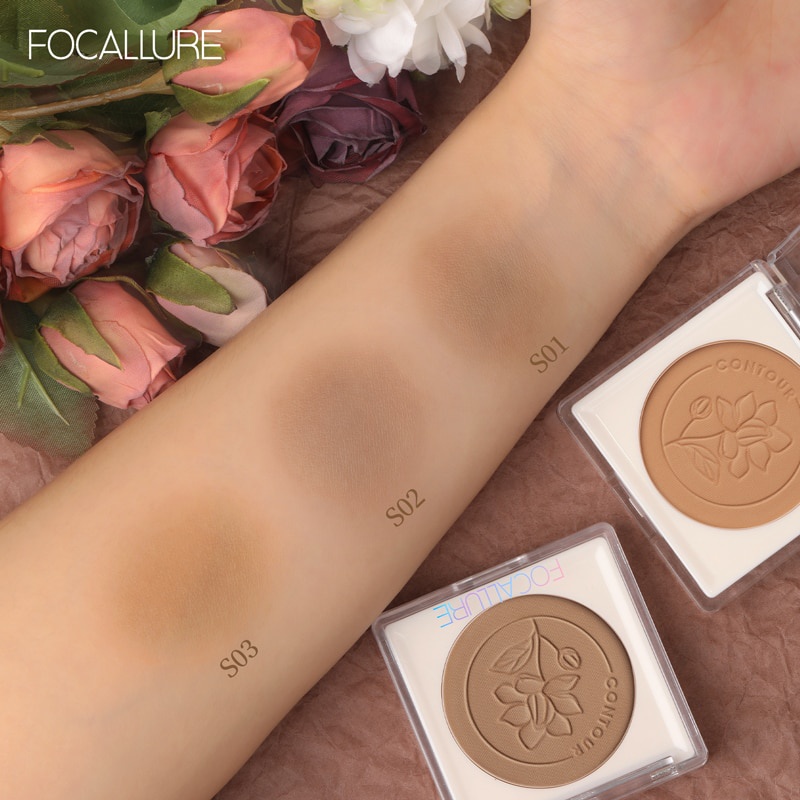 FOCALLURE 3 Colors Matte Brown Bronzer Contouring For Face Soft Powder Texture Easy to Blend Professional Women’s Cosmetics