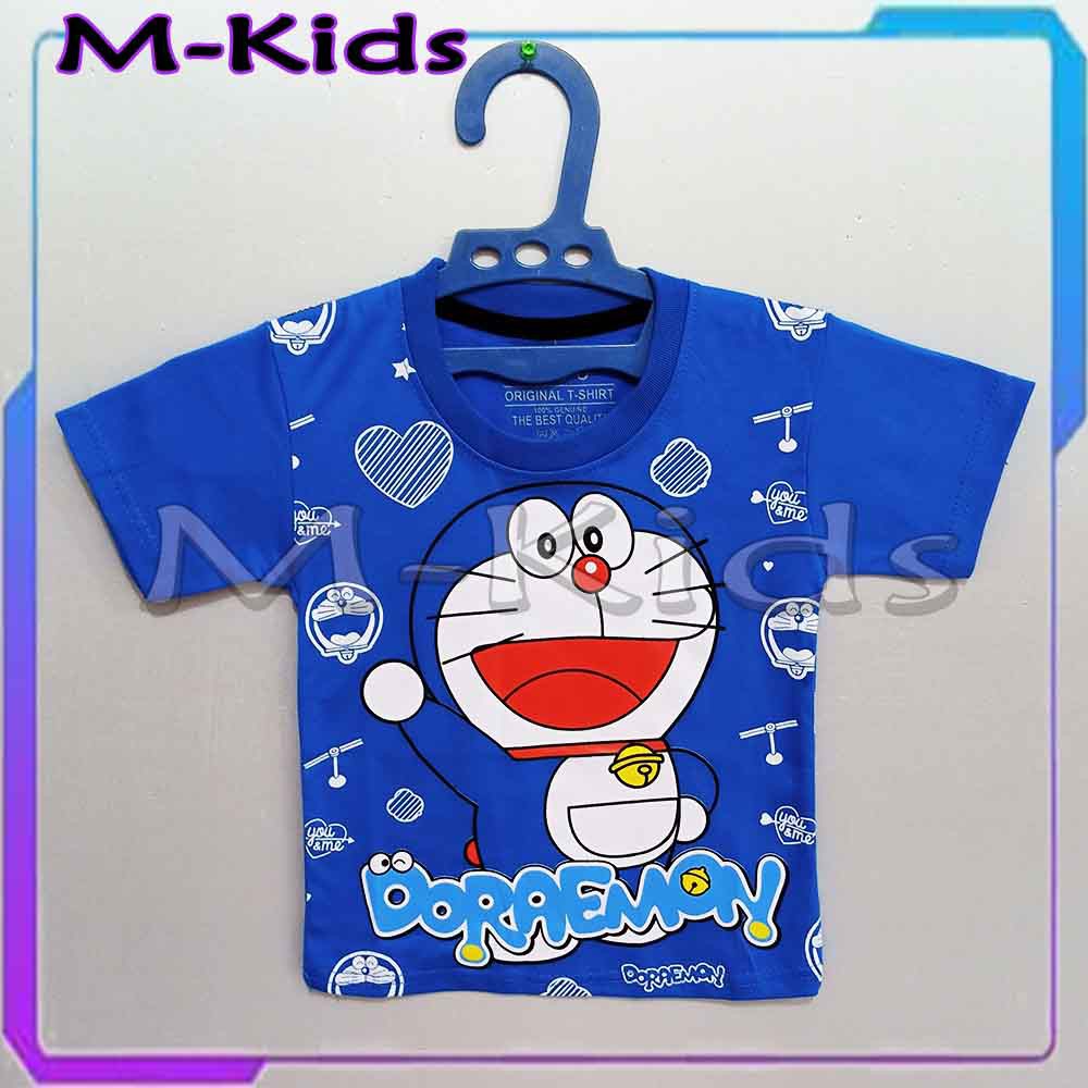 Áo Thun In Hình Khủng Long / Doraemon / Siêu Nhân / Người Nhện / Khủng Long Mkids88 Cho Bé