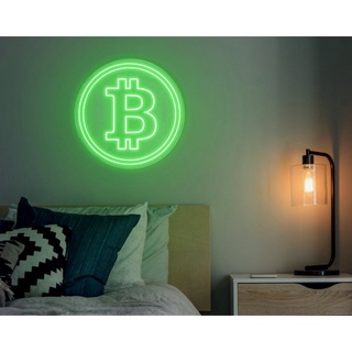 Đèn led neon hình Bitcoin 30cm x 30cm