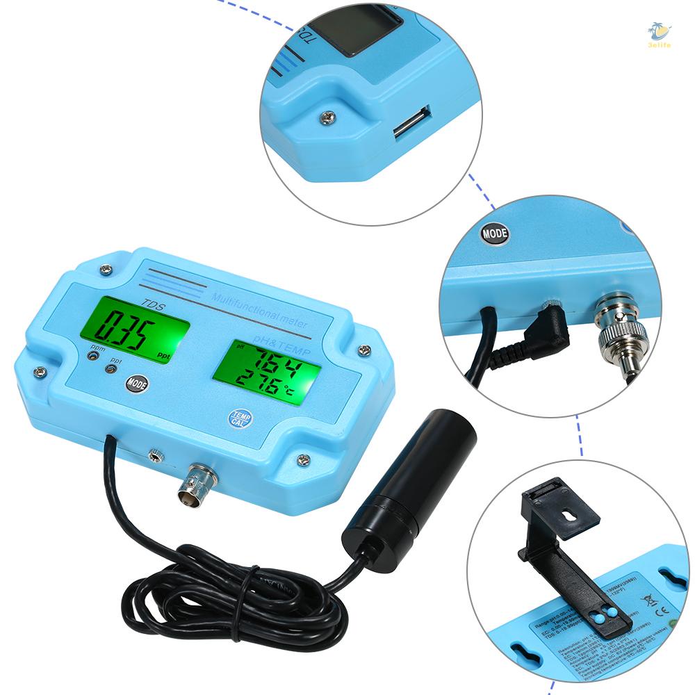 Máy Đo Chất Lượng Nước Đa Năng 3 Trong 1 pH/TDS/Tmp Chuyên Nghiệp