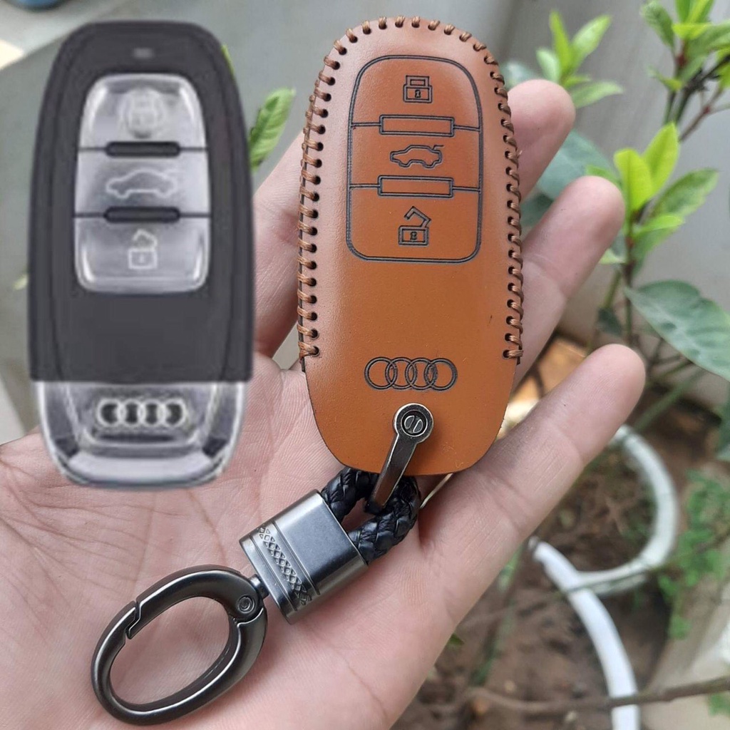 Bao da chìa khoá Audi A3, A4, A5, A6, A7, A8, A4L, A6L, Q5, Q7 da bò thật, bảo hành 2 năm