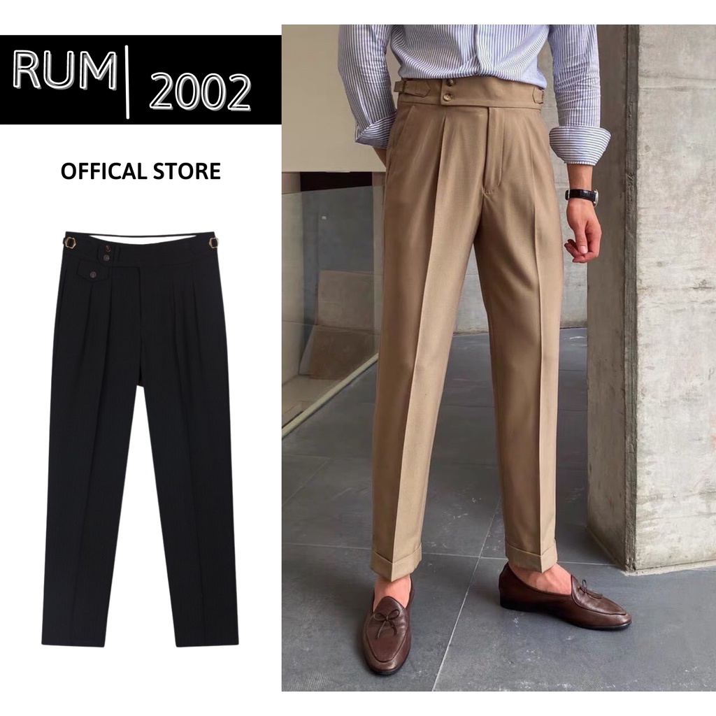 Quần baggy nam cạp cao ống rộng vải Hàn cao cấp, co giãn phân loại tây âu lịch lãm