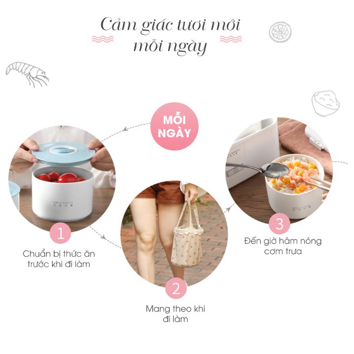 Hộp hâm nóng cơm di động mini Japan - Giá siêu hấp dẫn