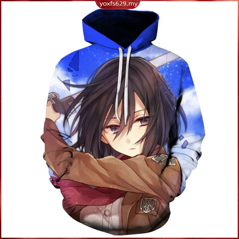 Áo Hoodie Dáng Rộng In Họa Tiết Anime Attack On Titan 3d Dành Cho Nam Và Nữ