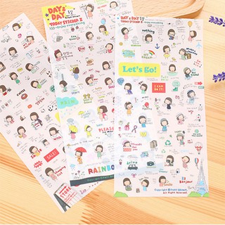 Combo 6 tờ Sticker dán cô bé Nhật Bản.