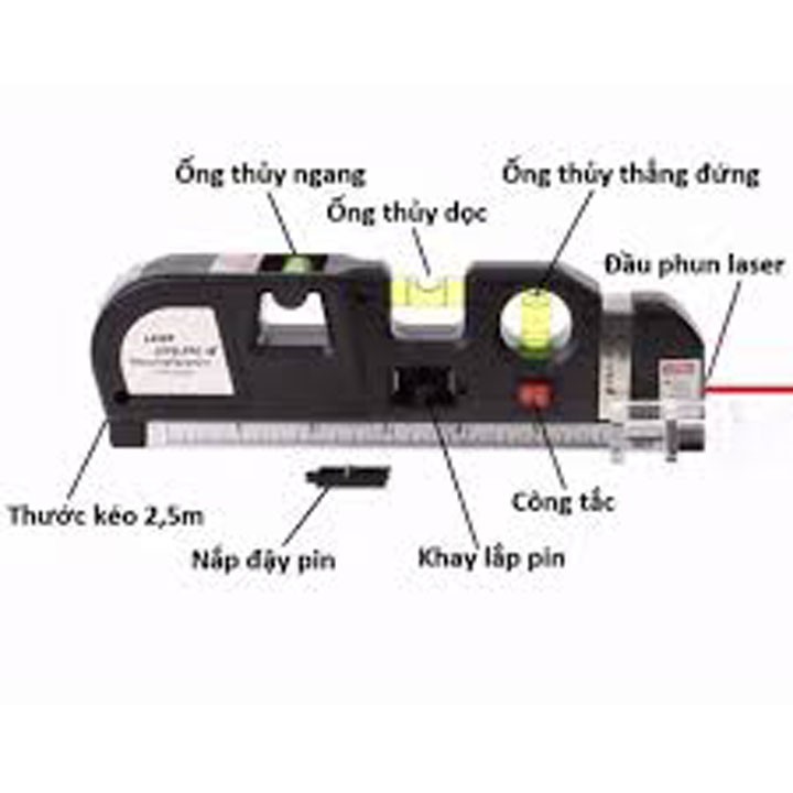 Thước đo laser 2 tia dọc ngang  Sunha SH79 đa năng chuyên dụng cho nhân viên kỹ thuật, thợ hồ CHOTO279