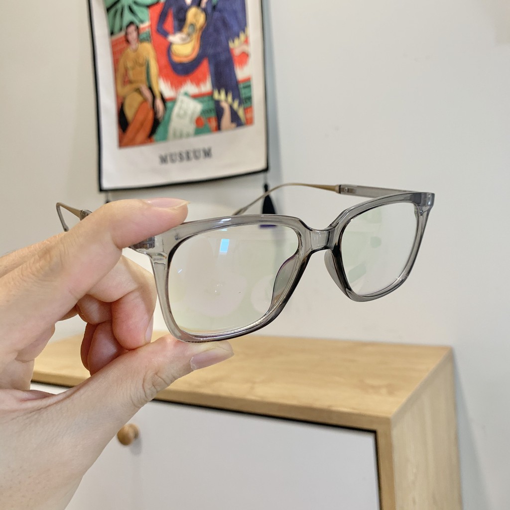 Gọng kính cận vuông M02 màu xám khói - Gọng kính mắt nhựa bền cực thời trang | BigBuy360 - bigbuy360.vn