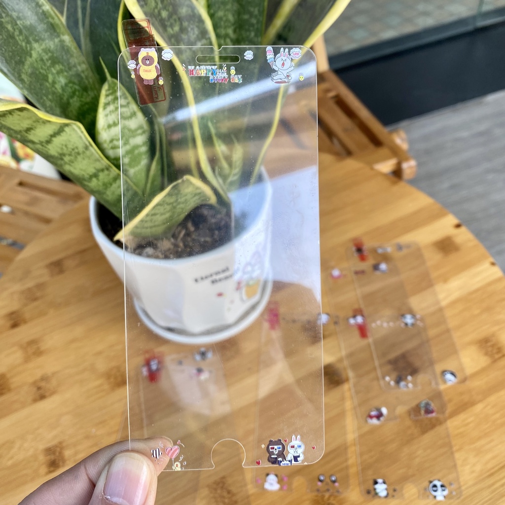 Kính cường lực in hình nhân vật hoạt hình dễ thương Iphone 7 plus / 8 plus / 6 plus / 6s plus / 5 5s  trong suốt