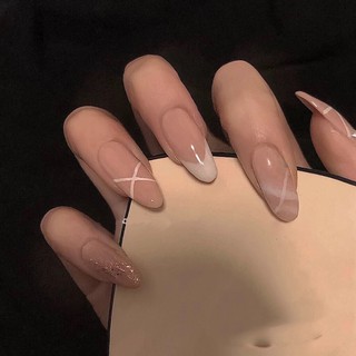Nailbox kẻ vắt chéo - Hoạ tiết dịu dàng - A197