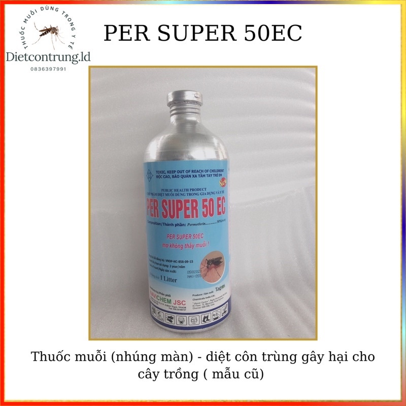 Thuốc muỗi nhúng màn - chai nhôm PER SUPER 50EC (mẫu cũ) .