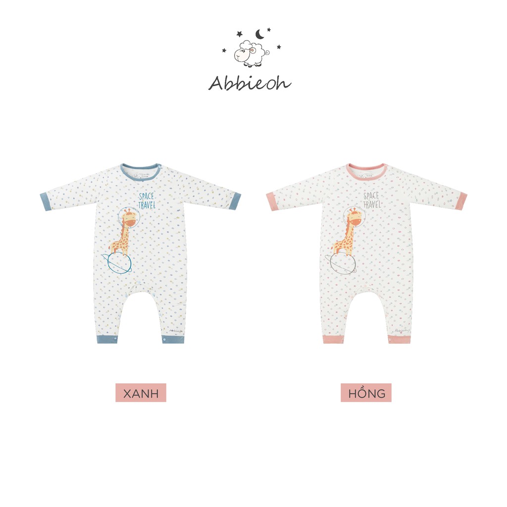 Bộ quần áo Bodysuit cotton dài tay ABBIEOH thiết kế cài chéo cho bé gái và bé trai 0 - 12 tháng BD359 AW21