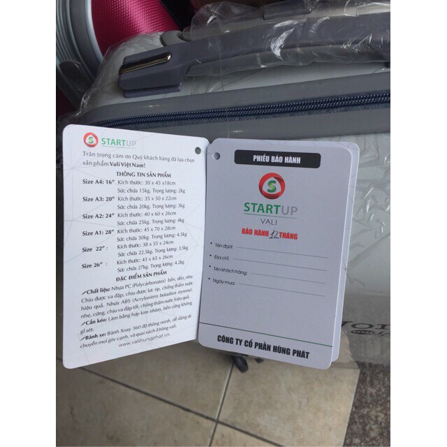 Vali Nhựa HP Starup siêu sẻ ; siêu thời trang phong cách...size20