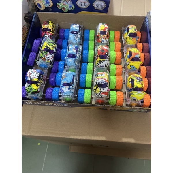 Đồ chơi xe khủng Long quán tính chạy đà mẫu mới có đèn dạng trong suốt