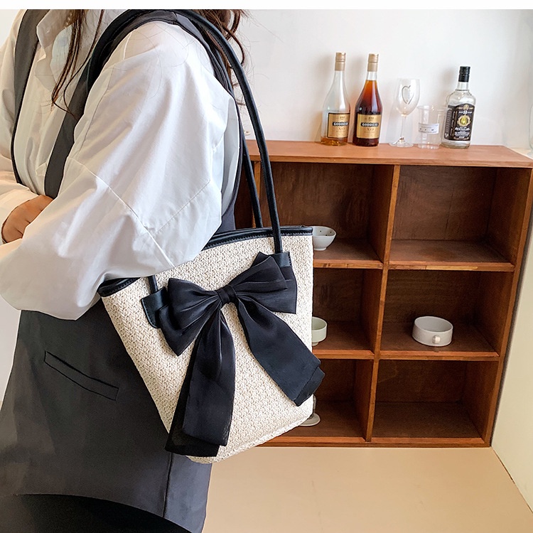 Túi đeo vai IELGY đan rơm sức chứa lớn thời trang cho nữ