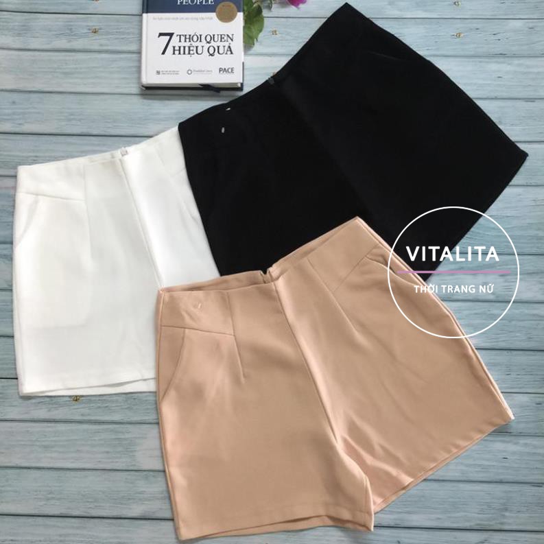 Quần Short nữ lưng cao khóa sau giọt lệ - chất vải tuyết mưa - MIX đồ cực xinh | BigBuy360 - bigbuy360.vn