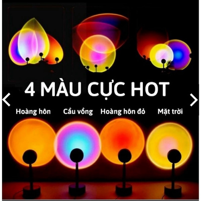 Đèn Hoàng Hôn - Sunset Lamp Loại 4 & 16 Màu - Đèn Cầu Vồng Trang Trí Chụp Ảnh- Tuanphukien75