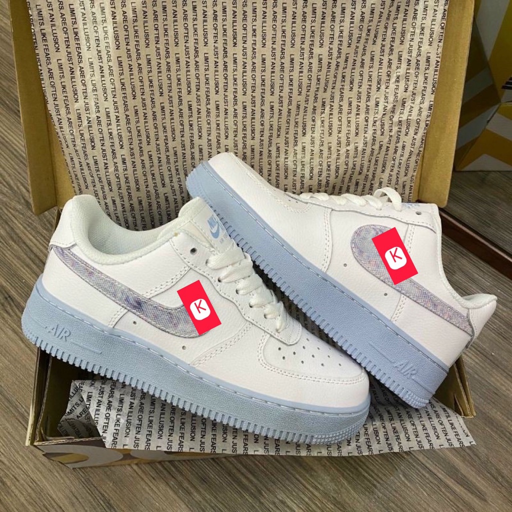 Giày Thể Thao Air Force 1 Shadow Giầy học sinh trắng đế xanh