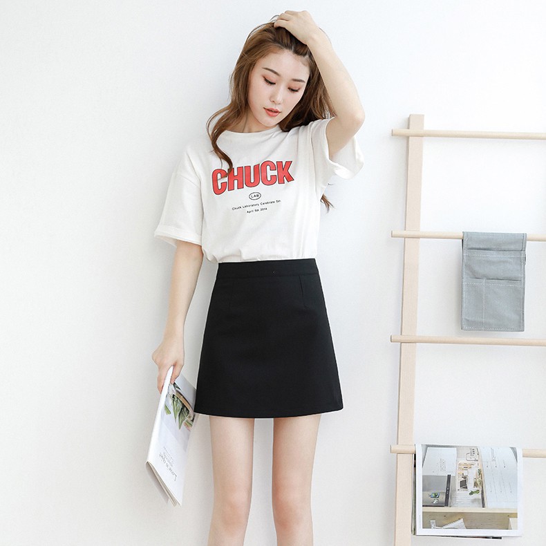 Chân váy chữ A ngắn BASIC có quần lót trong - Form trơn khóa sau phối đồ cực xinh | BigBuy360 - bigbuy360.vn