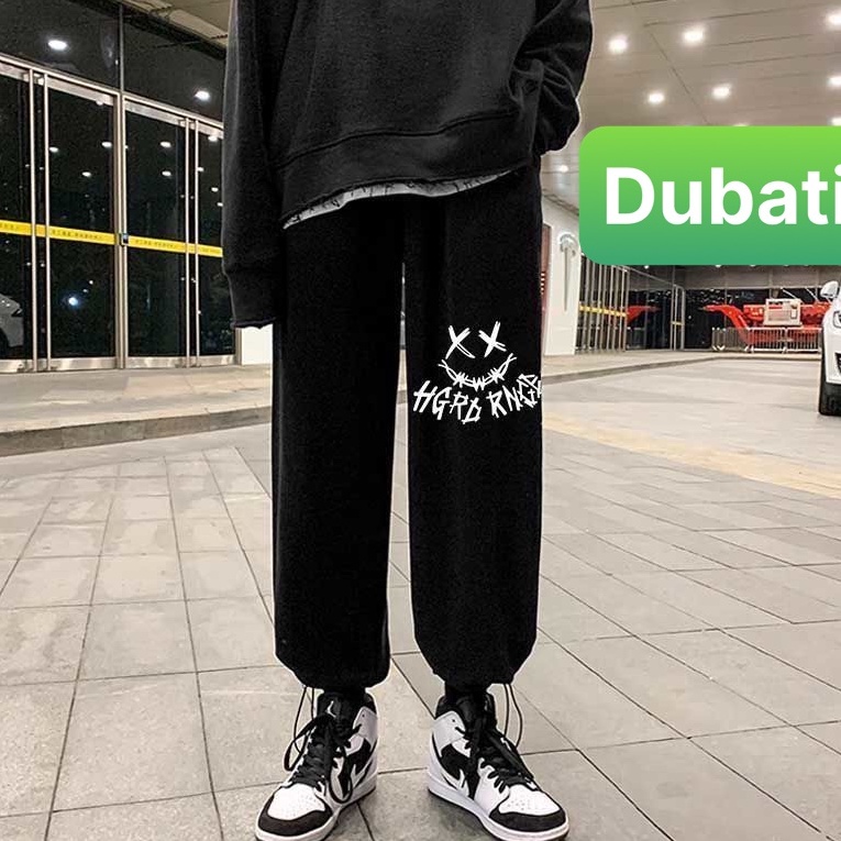 QUẦN JOGGER NAM NỮ UNISEX CHẤT NỈ DÀY DA CÁ ỐNG SUÔNG RỘNG IN HÌNH MẶT CƯỜI RÚT DÂY PHONG CÁCH HOT TREND MÙA HÈ - DUBA | BigBuy360 - bigbuy360.vn