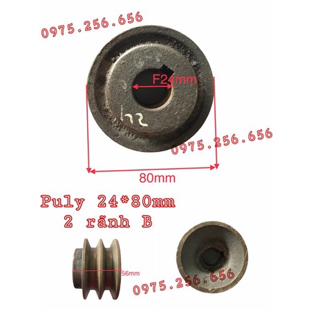 Puly 24*80mm-2 rãnh B phụ tùng máy nông nghiệp