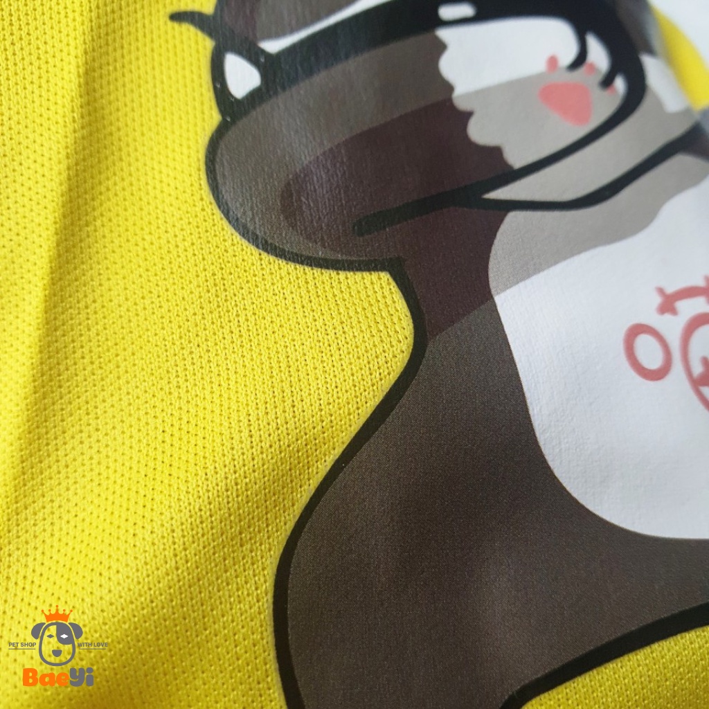 Áo cho chó mèo BaeYi, Quần áo cho mèo cún, chó vừa,vải mỏng mát in hình khủng long, Phụ kiện thú cưng