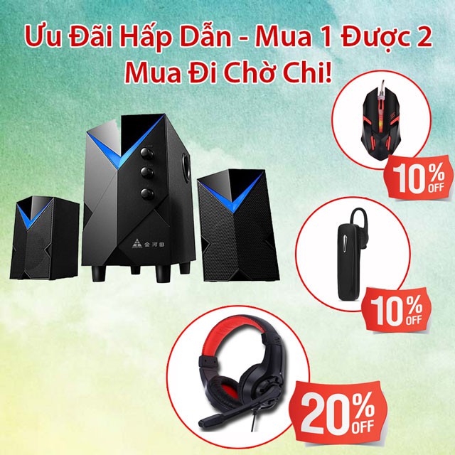 [Mã ELHACE giảm 4% đơn 300K] Loa Máy Vi Tính Để Bàn 2.1 Golden Field H8 Âm Thanh Siêu Trầm Hỗ Trợ Bluetooth