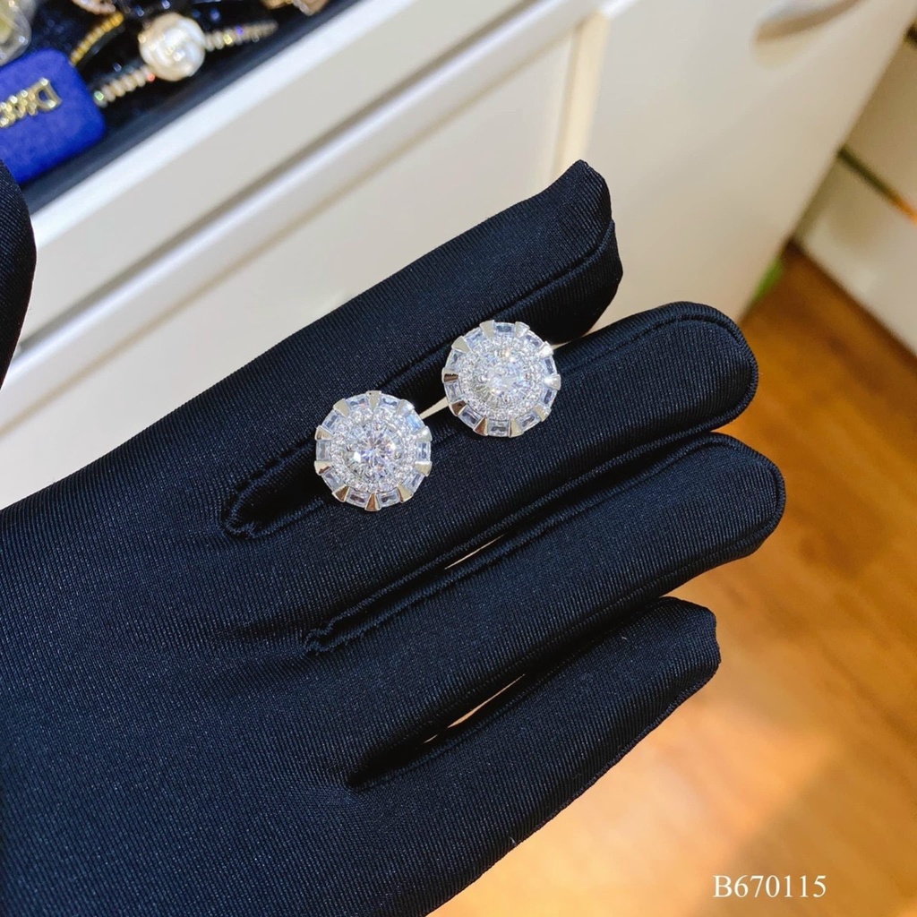 Bông tai Nữ Hoa Tuyết  - Bông Tai Bạc 925 K136 - Trang Sức Queen - 1024468 - 126