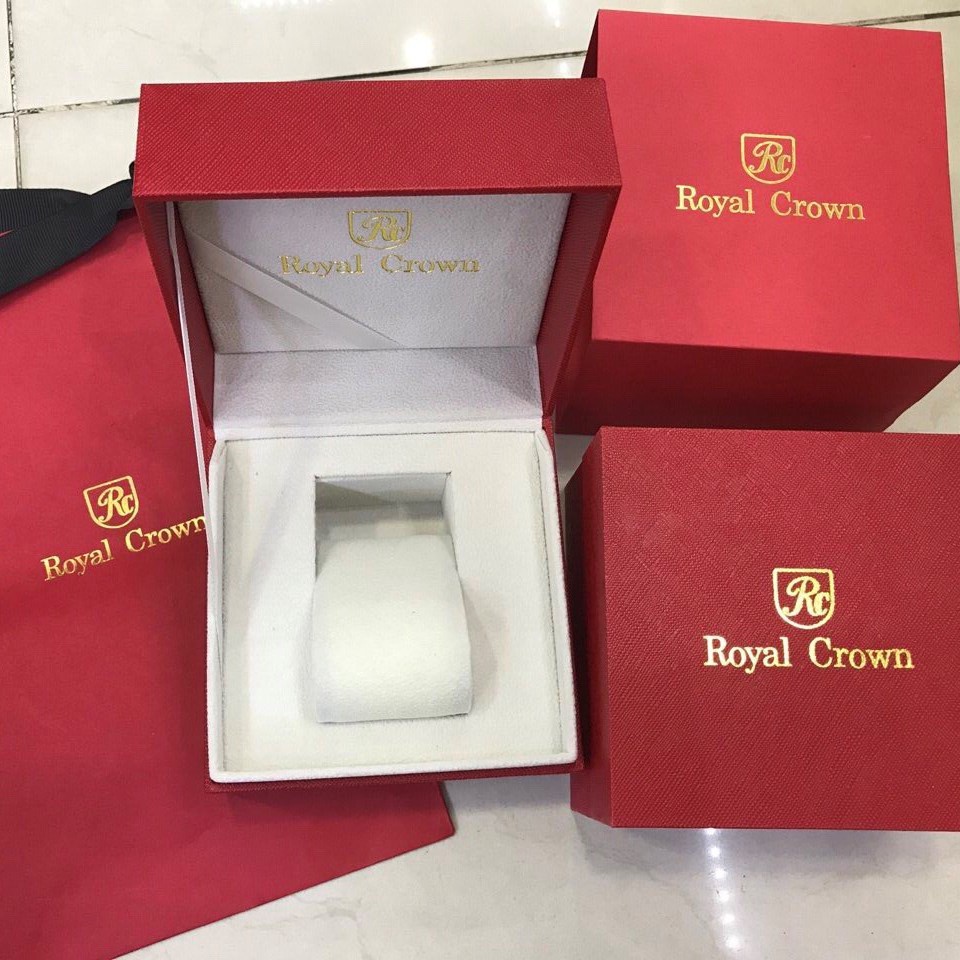 Hộp Đồng Hồ Royal Crown Chính Hãng Vỏ Gỗ Lót Nỉ Sang Trọng