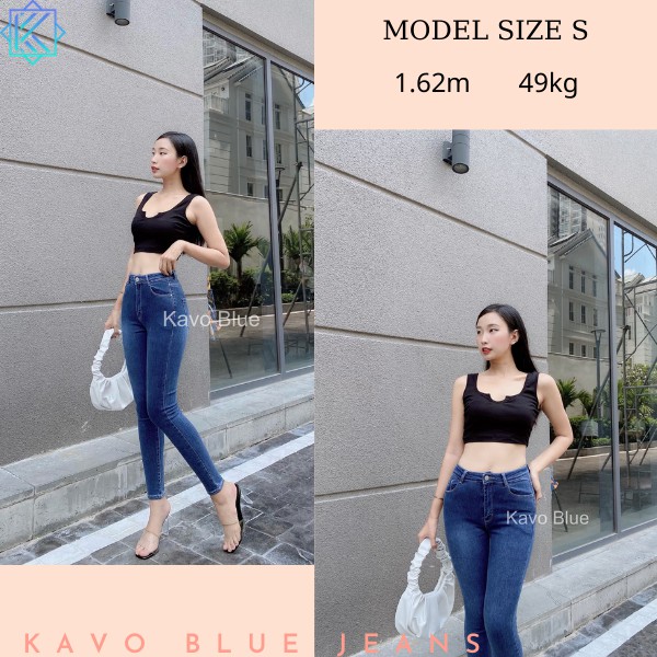 Quần Jean Nữ Lưng Cao Dáng Skinny KAVO BLUE B96.03