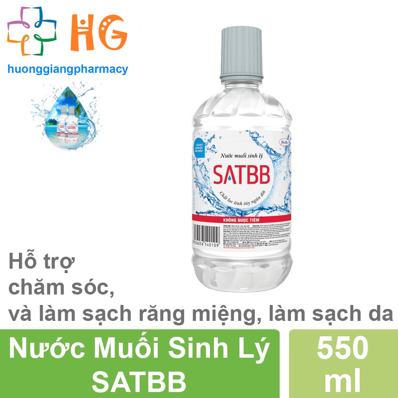 Nước muối sinh lý Satbb - Giúp chăm sóc, bảo vệ, và làm sạch răng miệng (Lọ 550ml)