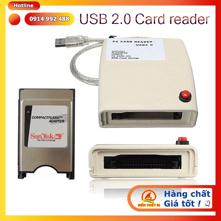 Đầu đọc thẻ nhớ USB 2.0 sang ATA IDE 68pin PCMCIA flash memory card adapter