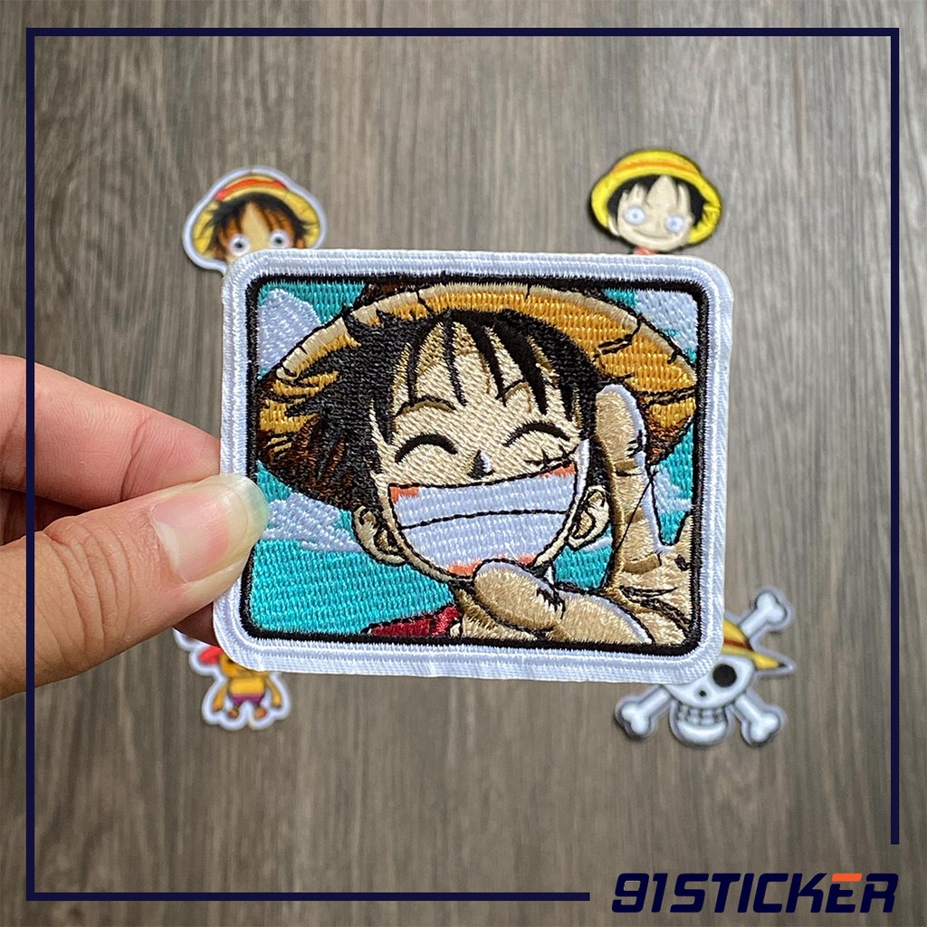 Patch/Sticker vải ủi One Piece, Luffy dùng cho quần áo, mũ nón, phụ kiện.....