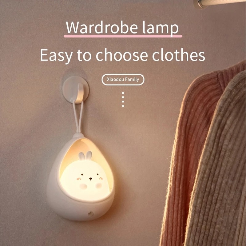 Đèn Ngủ LED Silicone Mềm Hình Thỏ Mèo Dễ Thương Có Thể Sạc USB