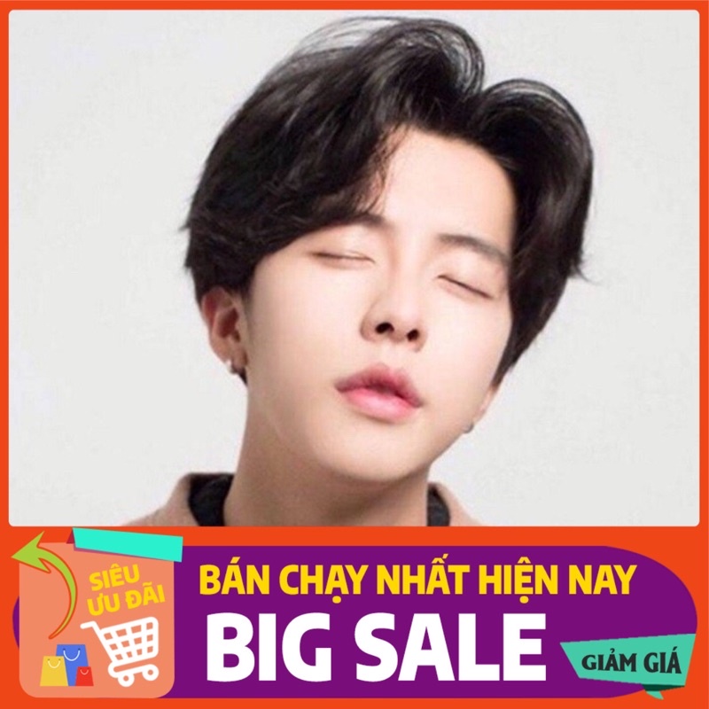 Tóc giả nam Hàn Quốc nguyên đầu cao cấp làm bằng tơ mềm mượt như tóc thật (màu nâu) + tặng kèm lưới ONLINE SHOP_1102