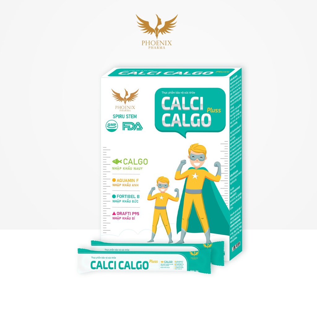 Calci Calgo Pluss Phoenix Pharma, Calci Hữu Cơ Bổ Sung Canxi Cho Cơ Thể Phát Triển Vượt Trội. Phù Hợp Mọi Lứa Tuổi