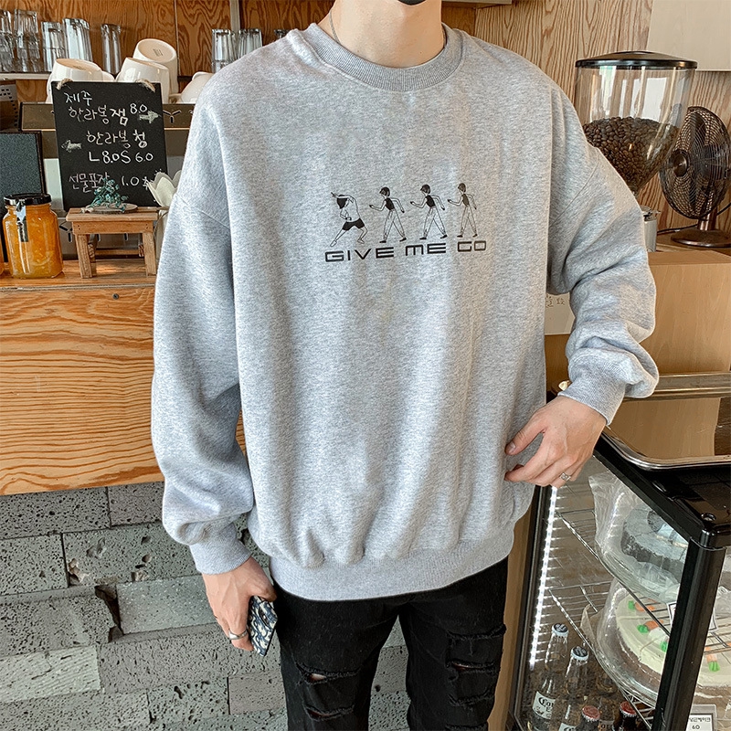 Áo sweater tay dài cổ tròn thiết kế trẻ trung cho nam