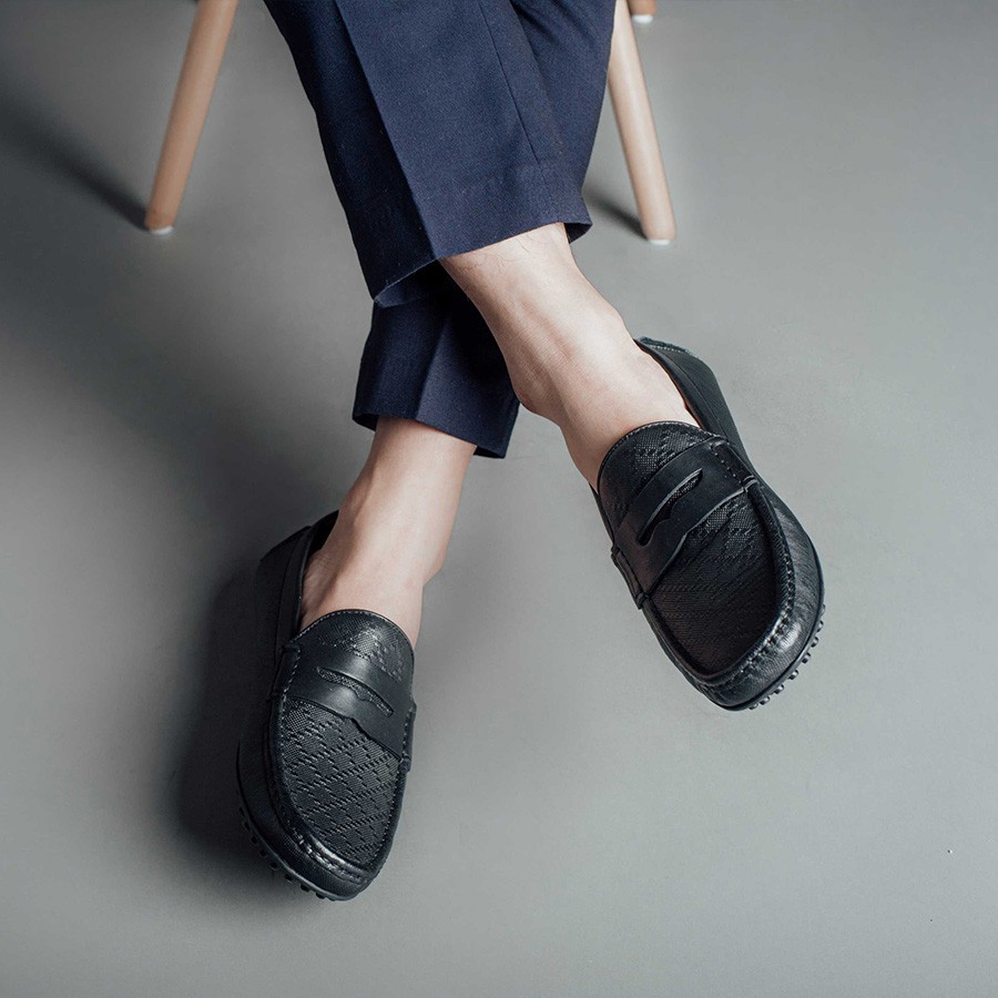 Giày Lười Nam LAFORCE Họa Tiết Kẻ Ca Rô GNLA12996-D Tặng Tất Nam Cao Cấp