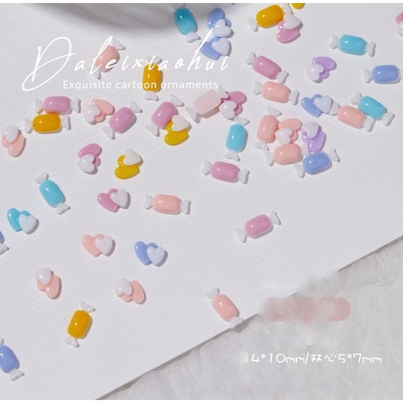 HOLIDAYNAIL Set 30 charm mix kẹo màu pastel
