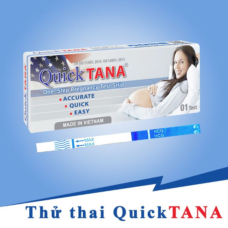 Que thử thai Quick tana 5mm, phát hiện thai sớm, tiện lợi - dễ sử dụng - chính xác