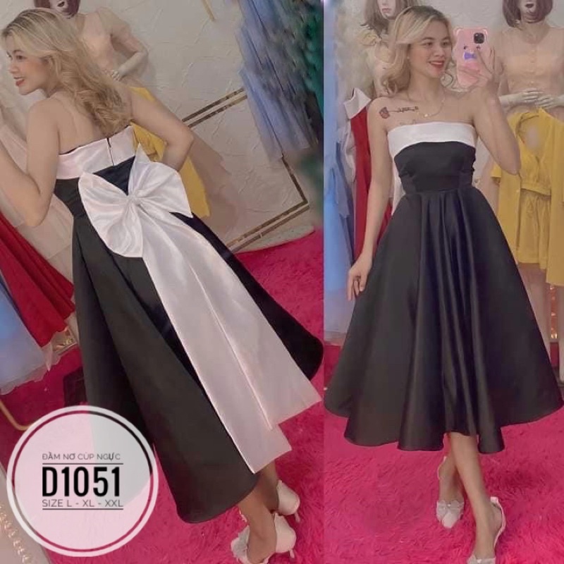 Bigsize Đầm nơ cúp ngực D1051