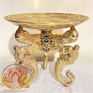 Đĩa chò trưng trái cây thờ cúng bằng đồng cao 28cm
