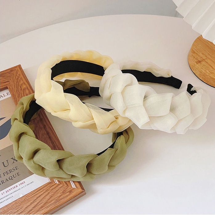 Băng đô hỗ trợ rửa mặt bản rộng phong cách mùa hè Pháp dành cho nữ 2021