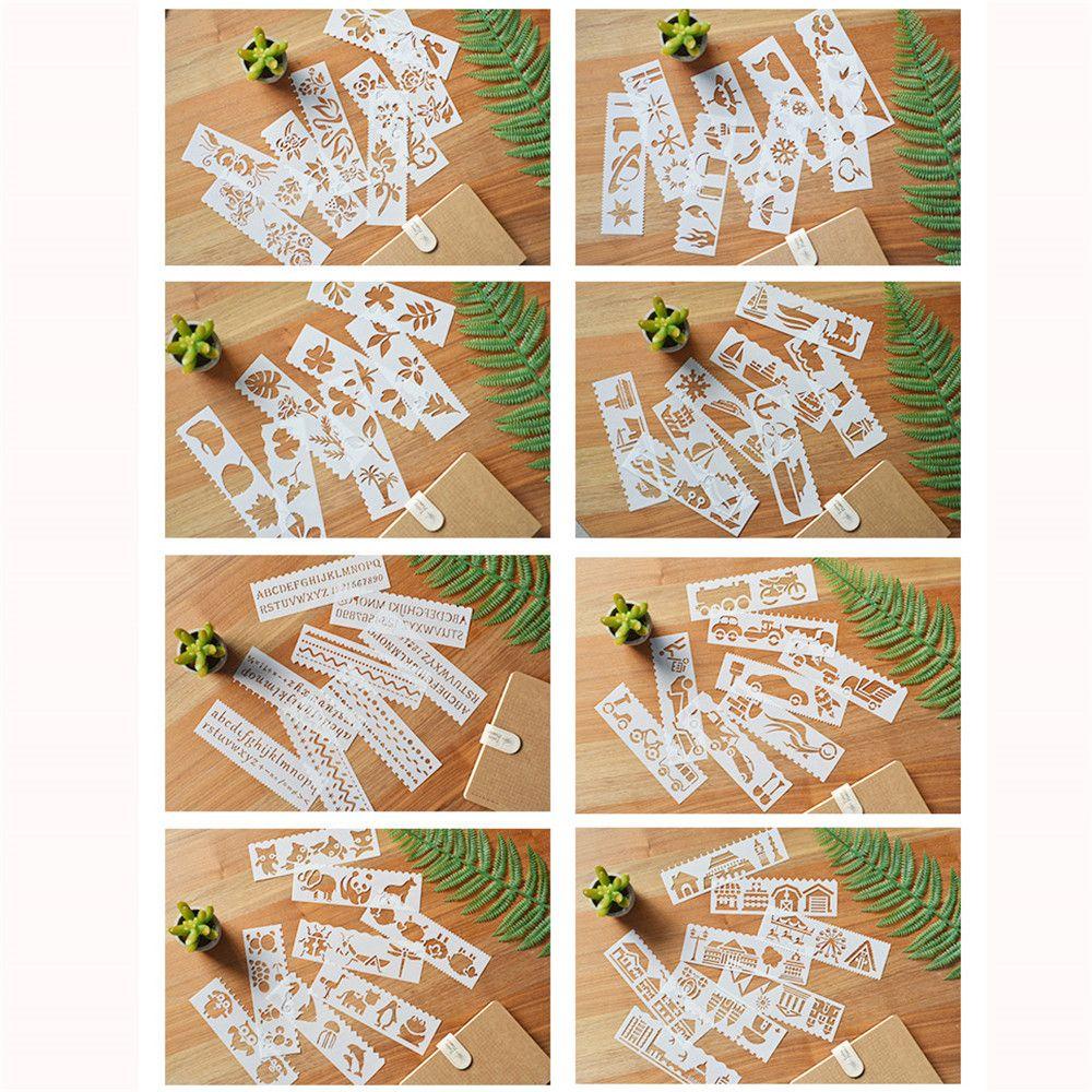 LET Set 8 Tấm Thẻ Giấy Dập Nổi Họa Tiết Trang Trí Album Thủ Công DIY