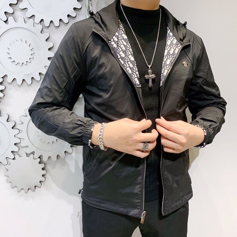 Áo khoác gió thời trang cho nam thương hiệu Dior CD cao cấp hoạ tiết chữ