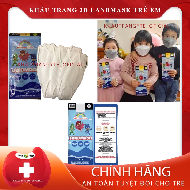 Khẩu trang trẻ em 3D Land Mask Kid 4 lớp kháng khuẩn gói 6 cái | BigBuy360 - bigbuy360.vn