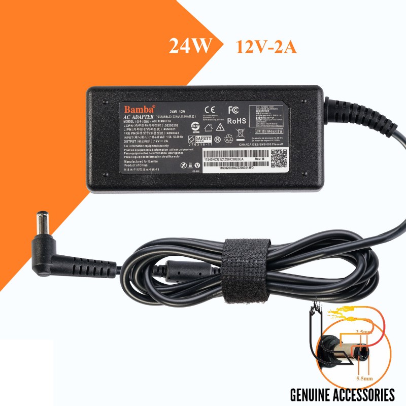 ADAPTER LCD 12V - 2A đầu Jack 5.5MM x 2.5MM - Adapter Lcd 12V- 2A