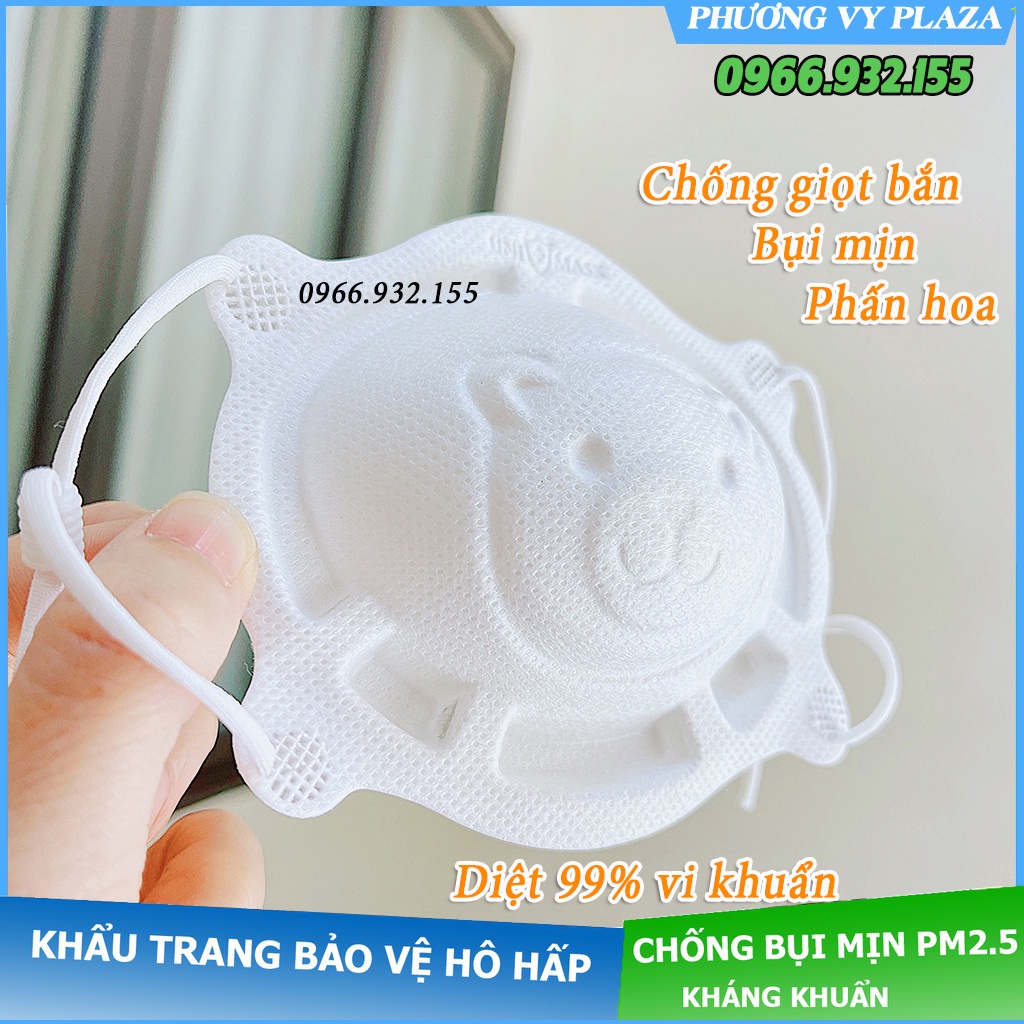 Combo 9 chiếc khẩu trang trẻ em hình gấu Unimask